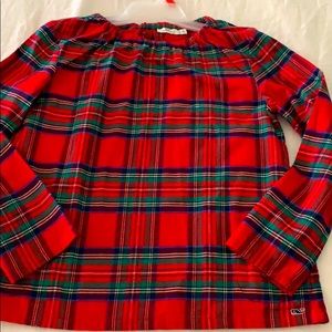 Vineyard Vines Tartan plaid Christmas top